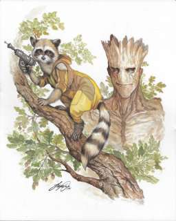 Siya Oum - Rocket Raccoon And Groot 3 Cover