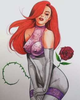 Candita, Giuseppe - 1 Original colour drawing - Dawn - Dawn. "Rosa rossa" | Catawiki