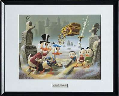 Carl Barks - Dubious Doings at Dismal Downs - beautiful print with original signature insert | Catawiki