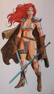 Candita, Giuseppe - 1 Original drawing - Red Sonja - Two Swords - 2024 | Catawiki