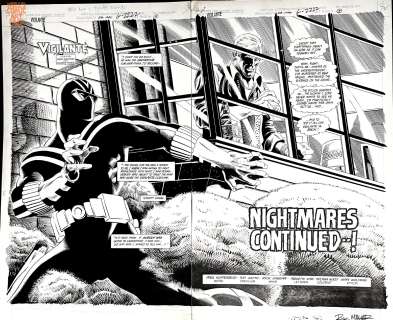 Tod Smith Rick Magyar - Vigilante #28 Pgs 2-3 Double Spread (Dc, 1986)