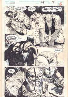 Frank Teran - punisher #95 p. 8 - brutal pit fight - 1994 signed