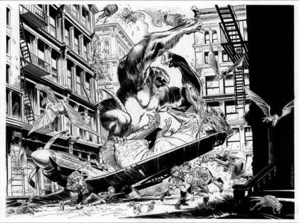 Eric Herenguel - Kong contre le T-Rex, Illustration originale - Artist‘s Edition T.1 - The Kong Crew