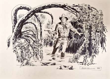 Marcello, Carlo Raffaele - 1 Original drawing - Tex Willer - 1993 | Catawiki