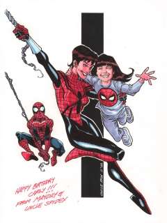 Ron Frenz | Spider-Girl & Spider-Man Painted Art - Signed | Anthony’s Comic Book Art