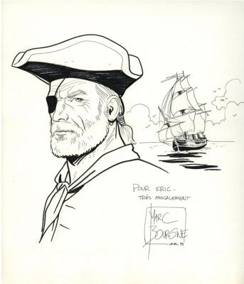 Lot 41 - BOURGNE marc Dessin au feutre et marker noir Barbe rouge 1999 Dargaud… | misc / divers