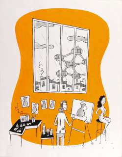 Doro (Philippe) | Le Peintre réaliste, illustration Ã  l’encre de… | Millon