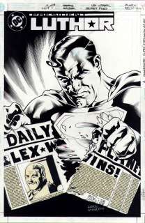 Tony Harris | Secret Files President Luthor #1 Cover (Superman Rips Up Daily Planet Newspaper with Lex Luthor As President!) 2001 | Romitaman