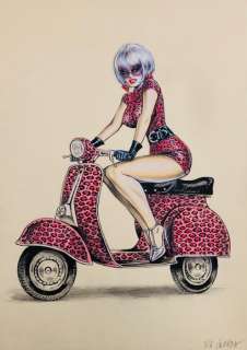 Nik Guerra - 1 Original colour page - Risate Criminali - “Lucrezia sulla Vespa” - pag. 31 - 2024 | Catawiki