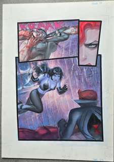 Joe Chiodo - 1 Original colour page - Daredevil Black Widow Abattoir - 1993 | Catawiki
