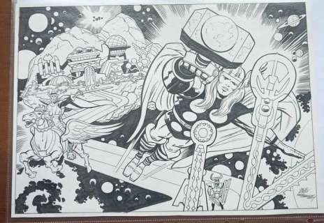 Angel Gabriele - 1 Original drawing - Thor - Thor à Asgard ! - 2014 | Catawiki