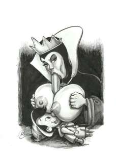 Ramis - 1 Original drawing - sexy girl - Pinocchio and The Evil Queen: More wood! | Catawiki