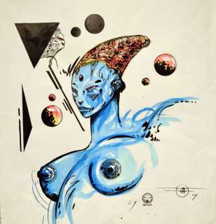 DRUILLET Philippe  - Grand dessin représentant une femme  - Aquarelle et encre de[...] | Vermot et Associés