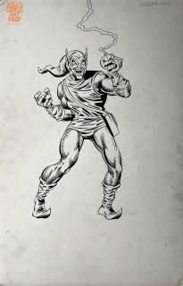 Joe Rubinstein Tom Morgan - Official Handbook of the Marvel Universe ‘Green Goblin‘ Pin-Up (Marvel, 1987)