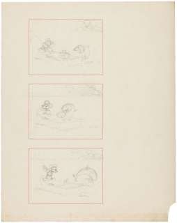 MICKEY MOUSE "FISHIN’ AROUND" ORIGINAL UNUSED GAG CONCEPT ART. | Hake’s