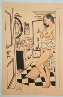 Raimondo, Luca - 1 Original colour drawing - Bathroom - 2025 | Catawiki