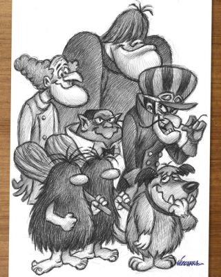 Joan Vizcarra - 1 Stylo original - Wacky Races Villains Portrait – Hand Signed | Catawiki