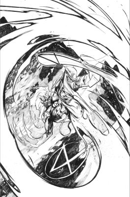 Continue Shopping | FANTASTIC FOUR #6 (ALESSANDRO CAPPUCCIO ORIGINAL COVER ART) HUMAN TORCH SKI VARIANT | Scott’s Collectables