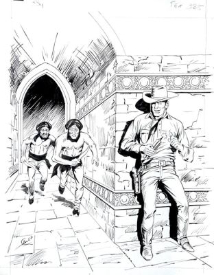 Galep (Galleppini, Aurelio) - 1 Original cover - Tex - n. 384 "Percorso infernale" | Catawiki