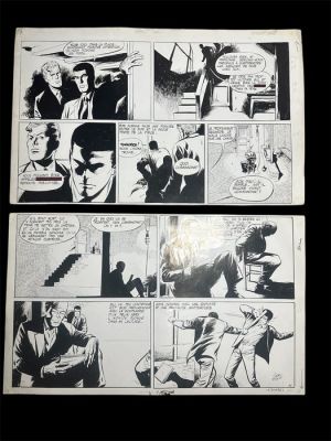 Forton, Gerald - 1 Original page - Bob Morane - Les masques de soie - 1996 | Catawiki