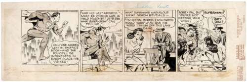 "SUPERMAN" ORIGINAL DAILY STRIP ART BY WAYNE BORING. | Hake’s