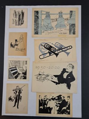 Thole, Karel - 8 Original drawing - La Musica | Catawiki