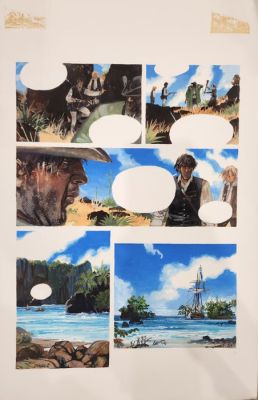 Faure, Michel - 1 Original colour page - L’ile au trésor | Catawiki