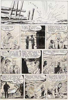 Pratt, Hugo - 1 Original page - Junglemen - L‘Ultimo Assalto - Full cast! - 1949