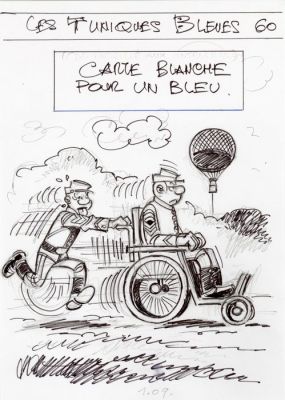 Lambil, Willy - 1 Original preliminary drawing - Les Tuniques Bleues - T60, Projet de couverture - 2016 | Catawiki