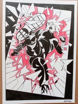 Guillermo Sanna - Original drawing - Black Widow - signed and sealed - 2026 | Catawiki