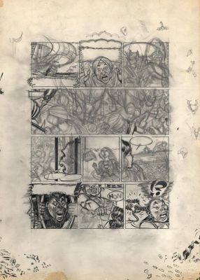 Paul Cuvelier | Crayonné préparatoire pour la planche n°42 - Corentin | Daniel Maghen