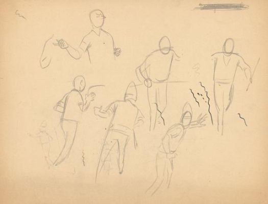 Studio Hergé | Crayonné original, recherche de case - Le Temple du Soleil - Tintin | Daniel Maghen