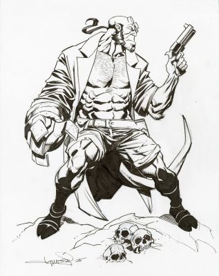 Aaron Lopresti | HELLBOY sketch | Aaron Lopresti