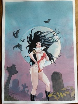 Rosati, Giacomo - 1 Original colour drawing - Vampirella - 2025 | Catawiki