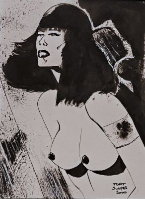 Tort Swipes (lápiz y tinta) Original drawing - Pin Up - Elektra | Catawiki