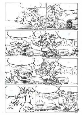 Joan C. Marco | Original page +Sketch: El oso Hormiguero + Original drawing – Marco | Origin Of Comics