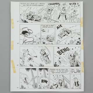 Jozef Van Hove (Pom) (1919-2014) | De Barbier van Bombilla. Originele tekenplaat van de 18de pagina uit het verhaal. Totaal van 4... | Bernaerts