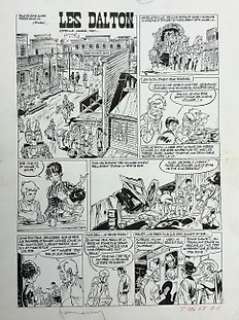 Hermann | Original plate with very large title panel "Les Dalton"  - (1967) | Catawiki