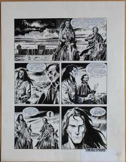 Jose Ortiz - Tavola originale per MAGICO VENTO 1 ‘Fort Ghost’. Cm. 36,5 x 51. SBE 1997. Pag. 98.