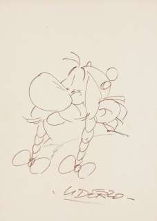 Uderzo | Astérix, illustration sur feuille libre au… | Millon