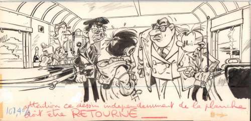 Illustration originale Ã  l‘encre de chine par André FRANQUIN sur un texte d‘Yvan DELPORTE - Page 11