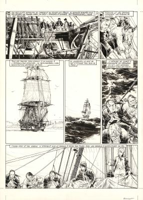 Franck Bonnet | USS Constitution - Livre II - Il y a deux justices en mer, celle des gradés et celle des sans grades (T.2) - Planche originale n°16 | Daniel Maghen