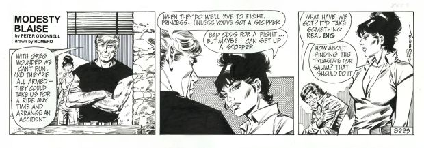 Enric Badia Romero | Modesty Blaise – Romero – daily strip original #8229 | Origin Of Comics