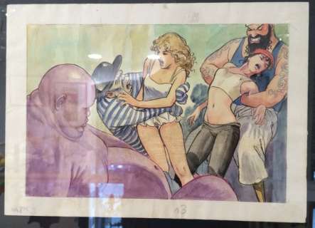Manara, Milo | Aquarelle originale  - L’ Enlèvement  - (Années ’80) | Catawiki