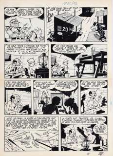 Tillieux | Gil Jourdan, planche n°26 à l’encre de Chine et… | AZ auction