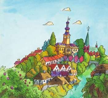 Jerzy Flisak (1930 - 2008) | Jerzy Flisak | "Przygody jeża spod miasta Zgierza", ilustracja do książki Wandy Chotomskiej, Panorama zgierska, str. 5, 1984 | Desa Unicum