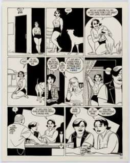 Jaime Hernandez Love and Rockets #50 Page 8 Maggie Original Art (Fantagraphics, 1996). Maggie meets a dog and - | Heritage