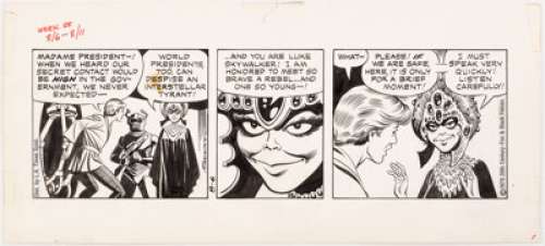 Russ Manning Star Wars Daily Comic Strip Original Art dated 8-6-79 (L.A. Times Syndicate, 1979). The President - | Heritage