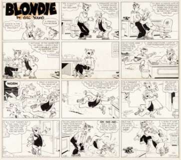 Chic Young Blondie Sunday Comic Strip Original Art dated 1-12-58 (King Features Syndicate, 1958). Mr. Dithers - | Heritage