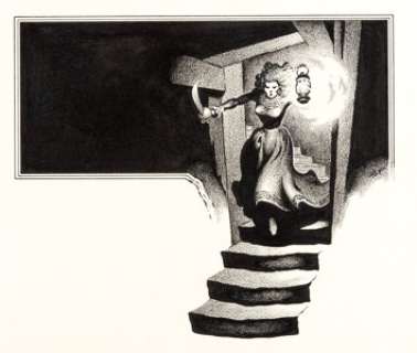 Stephen Fabian The House of the Wolf Chapter Heading Original Art (Arkham House, 1983). Arkham House, a - | Heritage